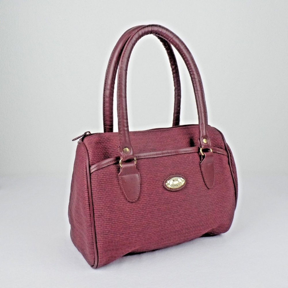 Mitzi Handbag Duffel Style Burgandy